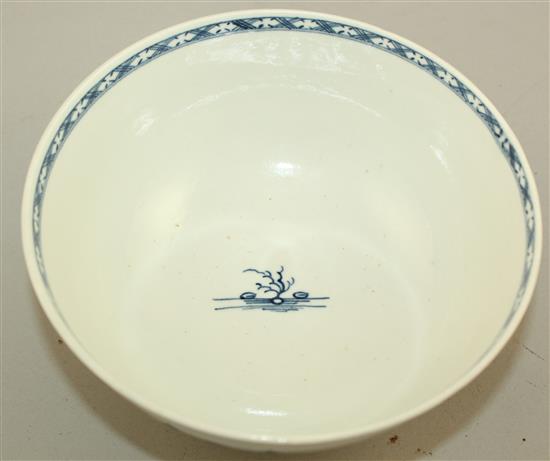 A Worcester Rock Island Strata pattern bowl, c.1770-80, 16cm